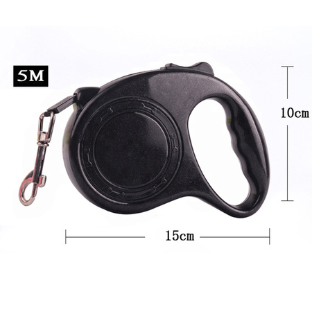 Automatyczna smycz dla małych i średnich psów SJ-190, obciążenie do 12kg, długość 5m, Czarny