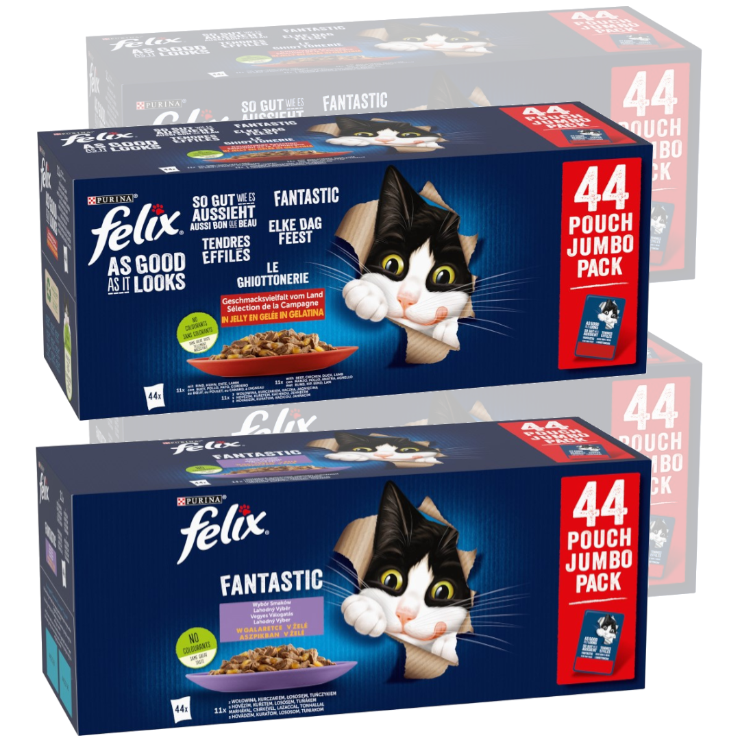 Felix Fantastic Wiejskie Smaki i Wybór Smaków Mokra Karma Dla Kota Mix smaków W Galaretce