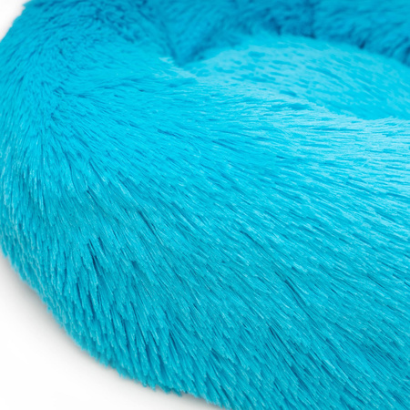 Legowisko Dla Psa I Kota Pluszowe XS 40cm Ciepłe NIEBIESKIE