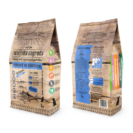 Wiejska Zagroda Tuńczyk i Śledź 2kg - Sucha Karma Dla Psów Dorosłych