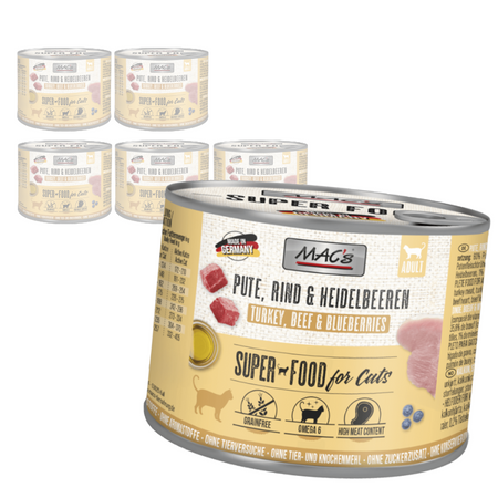 MAC's Cat Mokra Karma Dla Kota Indyk Wołowina Borówki 6x200g