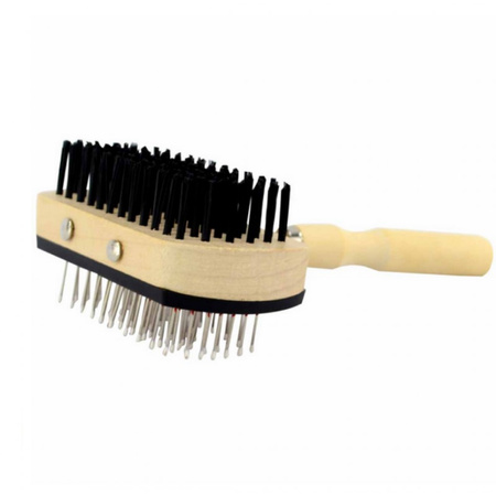 Unizoo Drewniana Szczotka Dla Psa I Kota 10x18 CM Czerwona Druciana