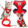 Lekkie Oddychające Szelki + Smycz Dla Psa Psów L klatka 37-49 cm CZERWONE