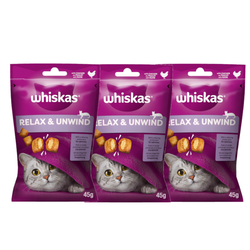 Whiskas Relaks i Odprężenie 3x45g Przysmak Dla Kota Ciastka Z Kurczakiem
