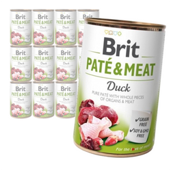 Brit Pate&Meat Mokra Karma dla Psów z Kaczką i Kurczakiem Puszka 12x400g