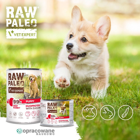 Raw Paleo Beef&Rabbit Puppy Duoprotein 400g Mokra Karma Dla Szczeniąt z Wołowiną i Królikiem