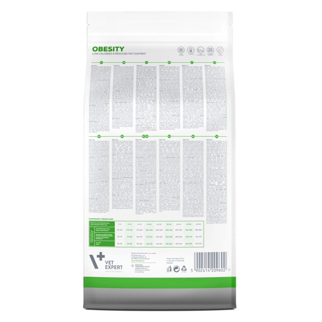 Karma ma obniżoną zawartość tłuszczu i niską kaloryczność.