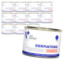 VetExpert Veterinary Diet Dermatosis Salmon & Potato 12x200g Mokra Karma Weterynaryjna Dla Psów z Zaburzeniami Dermatologicznymi