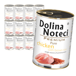 Dolina Noteci Premium Pure Bogata w Kurczaka z Ryżem Puszka 12x400g Mokra Karma Dla Psa