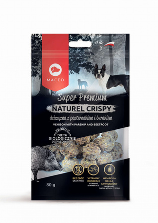 Przysmak Dla Psa MACED SUPER PREMIUM NATUREL CRISPY Dziczyna z Pasternakiem 80g