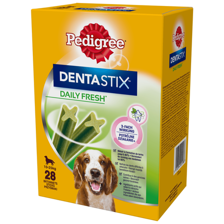 Pedigree DentaStix Daily Fresh Przysmak Gryzak Dentystyczny Dla Psów Srednich Ras 28 szt