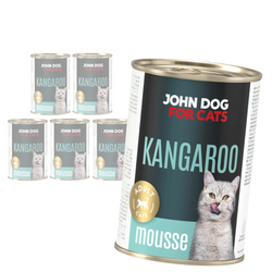 John Dog For Cats 6x400g Mokra Karma Dla Dorosłych Kotów Z Kangurem Mus
