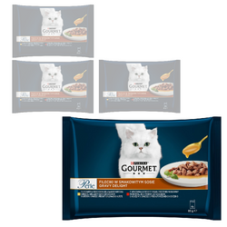 Purina Gourmet Perle Fileciki w Smakowitym Sosie 16x85g Mokra Karma Dla Kota z Kurczakiem i Wołowiną