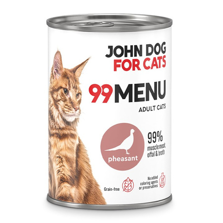 John Dog for Cats 99 Menu Mokra Karma Dla Dorosłych Kotów Z Bażantem 6x400g