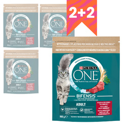 Purina One Bifensis Adult 4x800g Sucha Karma Dla Kota z Wołowiną