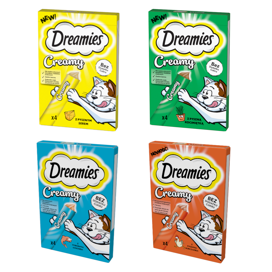 Dreamies Creamy Kremowy Przysmak Dla Kotów Mix Smaków