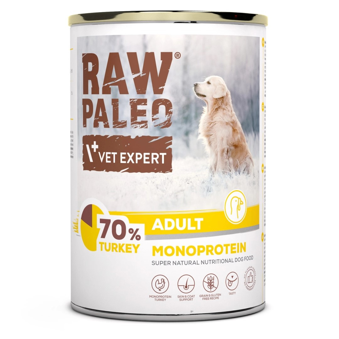 Vet Expert Raw Paleo Adult Monoprotein Mokra Karma Dla Psa  z Indykiem