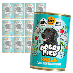 Dobry Pies 12x400g Mokra Karma Dla Dorosłych Psów Wszystkich Ras Z Królikiem Jabłkiem I Marchewką