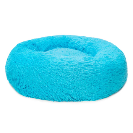 Legowisko Dla Psa I Kota Pluszowe XS 40cm Ciepłe NIEBIESKIE