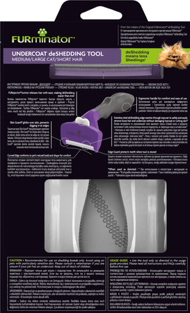 FURMINATOR Szczotka Do Sierści Dla Kotów Krótkowłosych Dużych - Large