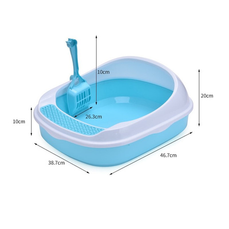 Kuweta Dla Kota Otwarta z Ramką Na Żwirek 38x46x20cm Niebieska