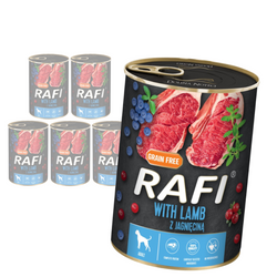 Rafi 6x400g Bezzbożowa Mokra Karma Dla Psa Z Jagnięciną Żurawiną I Borówką
