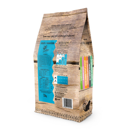 Wiejska Zagroda Indyk z Łososiem 1,6kg - Karma Sucha dla Kotów