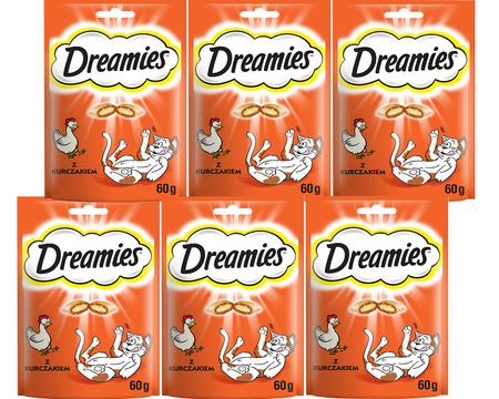 Dreamies z Pysznym Kurczakiem 6x60g (360g) Przysmaki dla kota