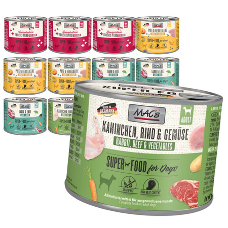 Mac's Dog 12x200g Bezzbożowa Mokra Karma Dla Psa Mix 4 Smaków
