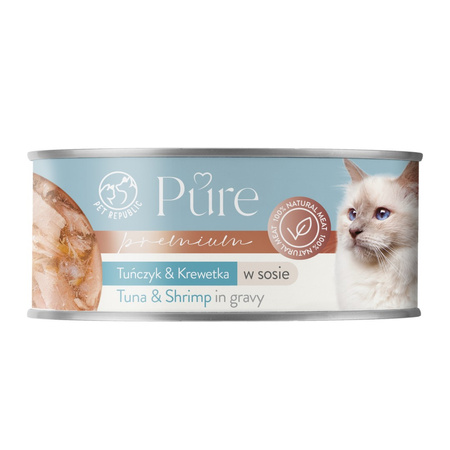 Pet Republic Pure Mokra Karma Dla Kota Tuńczyk Z Krewetką W Sosie 6x80g