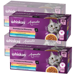 Whiskas Adult Aromatyczna Mieszanka Saszetki 160x85g Mokra Karma Pełnoporcjowa Dla Kota w Sosie