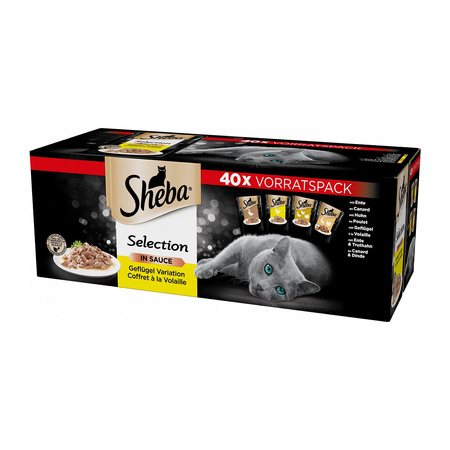 Sheba Selection in Sauce Kolekcja Drobiowych Smaków 80x85g - Mokra Karma Dla Kota