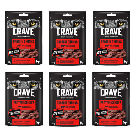 6x55g Crave Przysmak Dla Psa Z Wołowiną Bezzbożowe Kosteczki 