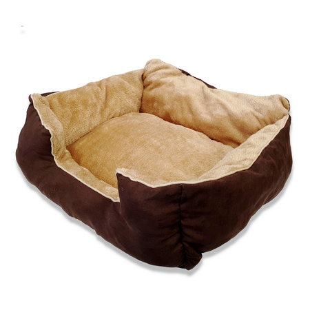 Legowisko Prostokątne Dla Psa i Kota Brązowe 60x55x20cm