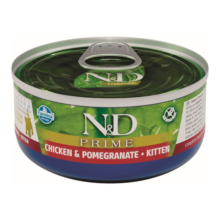 Farmina N&D Cat Prime Chicken & Pomegranate Kitten 24x70g Mokra Karma Dla Kociąt Kurczak z Granatem