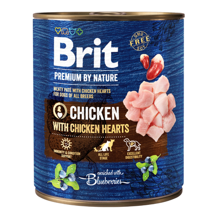 Brit Premium by Nature Adult Mokra Karma Dla Psa Kurczak Z Sercami 800g