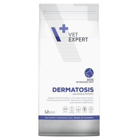 Vet Expert Dermatosis 12kg Sucha Karma Weterynaryjna z Łososiem Dla Psa z Alergią i Wrażliwą Skórą