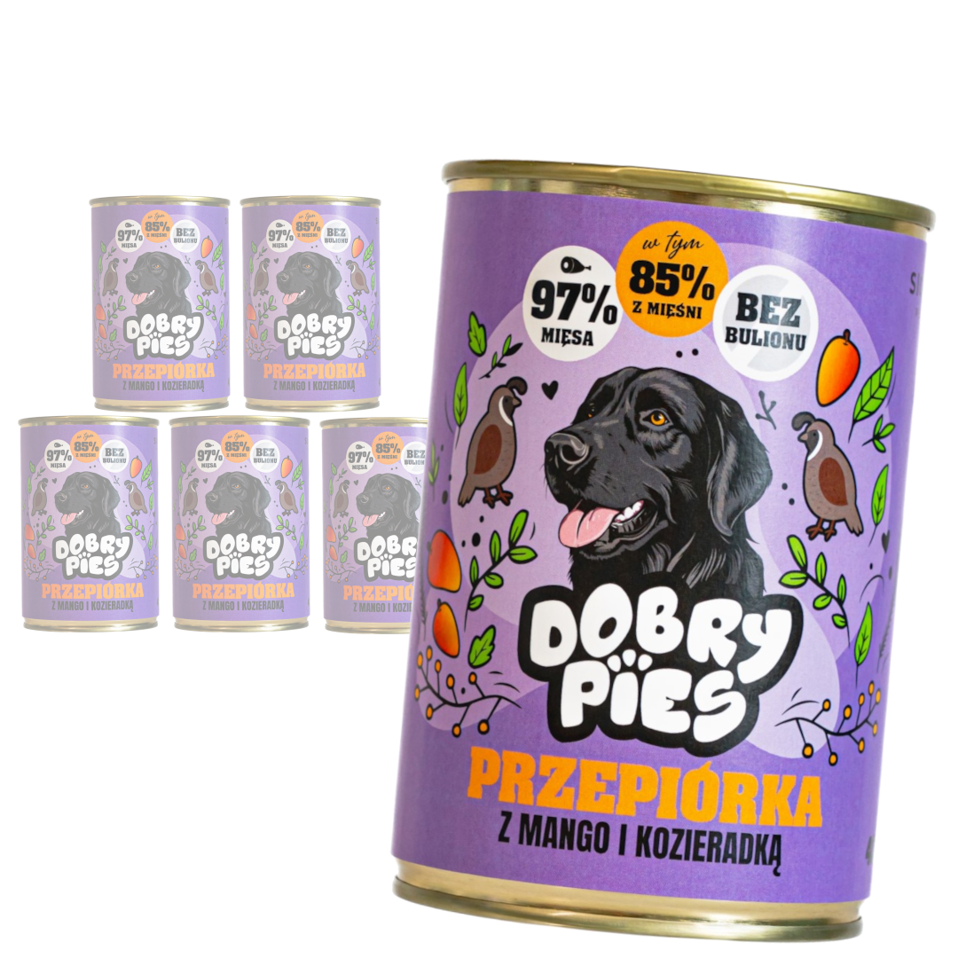 Dobry Pies Mokra Karma Dla Dorosłych Psów Wszystkich Ras Z Przepiórką Mango I Kozieradką