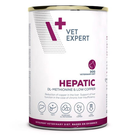 Vet Expert Hepatic Mokra Karma Weterynaryjna Dla Psa Z Kurczakiem 400g Wspomaganie Funkcji Wątroby