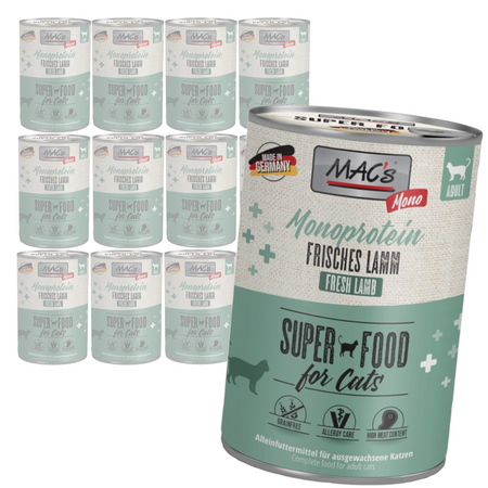 MAC's 12x400g Monoproteinowa Mokra Karma  Dla Kota Jagnięcina