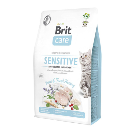 BRIT CARE Sucha Karma Bezzbożowa dla Kotów z Nadwrażliwościami Owady Śledź 7kg