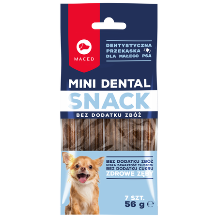 Maced Dental Snack Mini 56g Dentystyczna Przekąska Dla Psa Gryzak 7szt.