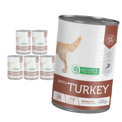 Nature's Protection Adult Dog Sensitive Turkey 6x400g Mokra Karma dla Psa z Wrażliwym Układem Trawiennym Indyk