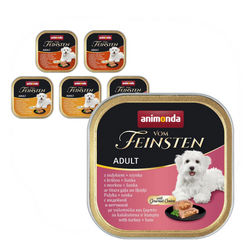 Animonda Vom Feinsten Adult 6x150g Mokra Karma Dla Psa Mix Smaków Indyk z Szynką Wołowina Kurczak Wątróbka