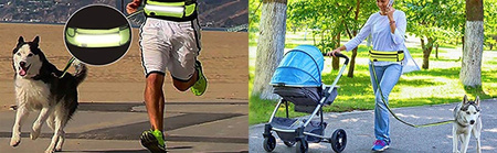 Smycz Pas Z Saszetką Do Biegania Z Psem Kolor Czarny