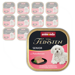 Animonda Vom Feinsten Senior 11x150g Mokra Karma Dla Starszego Psa z Indyczymi Sercami