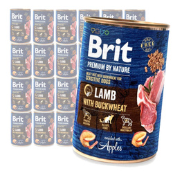 Brit Premium by Nature Adult Mokra Karma Dla Psa Jagnięcina Z Gryką 24x400g