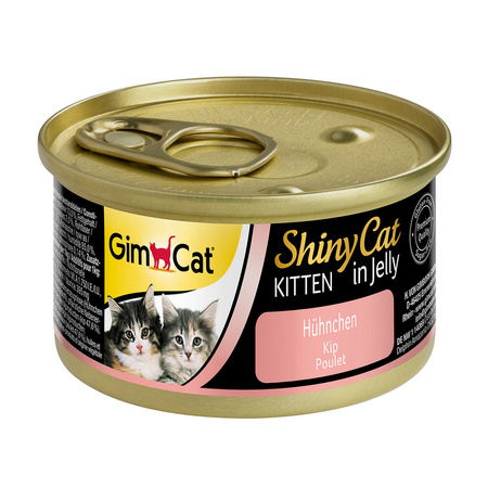 GimCat ShinyCat Kitten Mokra Karma Dla Kociąt Z Kurczakiem W Galaretce 6x70g