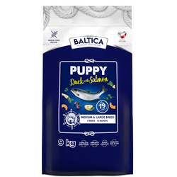Baltica Excellent Puppy Kaczka z Łososiem M/L 9kg Sucha Karma Dla Szczeniąt Średnich i Dużych Ras