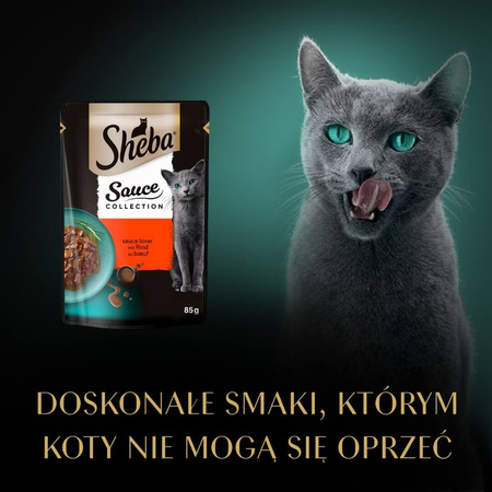 Sheba Sauce Collection 85g Mokra Karma Dla Kota Kawałki z Wołowiną w Sosie